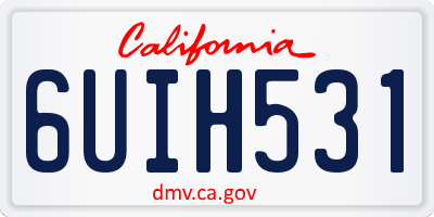 CA license plate 6UIH531