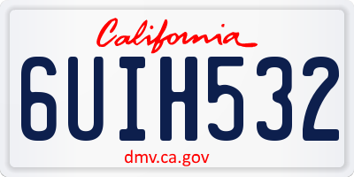 CA license plate 6UIH532