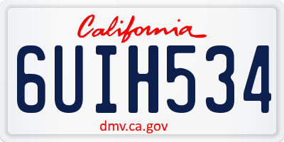 CA license plate 6UIH534