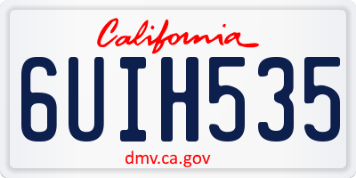 CA license plate 6UIH535