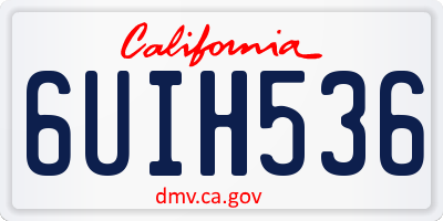 CA license plate 6UIH536
