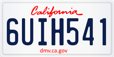 CA license plate 6UIH541