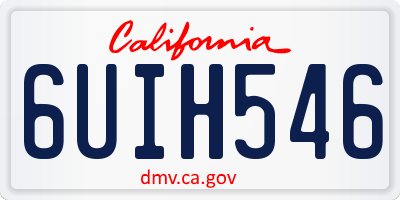 CA license plate 6UIH546