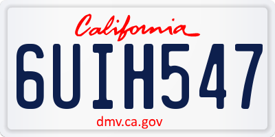 CA license plate 6UIH547