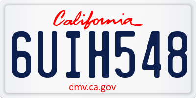 CA license plate 6UIH548