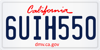 CA license plate 6UIH550