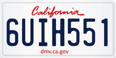 CA license plate 6UIH551