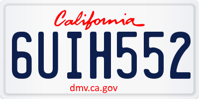 CA license plate 6UIH552