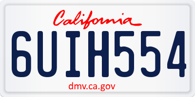 CA license plate 6UIH554
