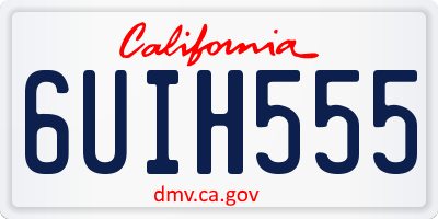 CA license plate 6UIH555