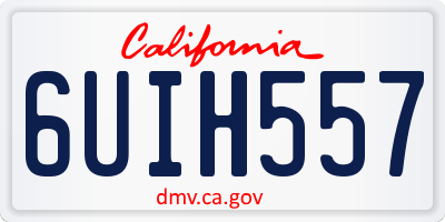 CA license plate 6UIH557