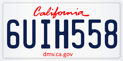 CA license plate 6UIH558