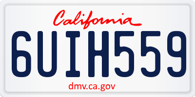 CA license plate 6UIH559