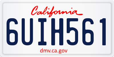 CA license plate 6UIH561