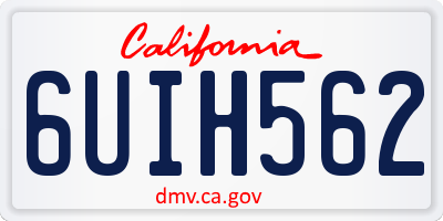 CA license plate 6UIH562