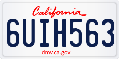 CA license plate 6UIH563