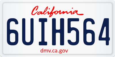 CA license plate 6UIH564