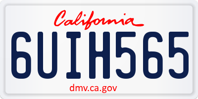 CA license plate 6UIH565