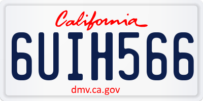 CA license plate 6UIH566