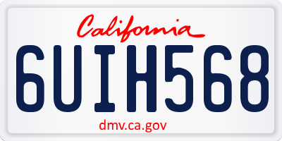 CA license plate 6UIH568