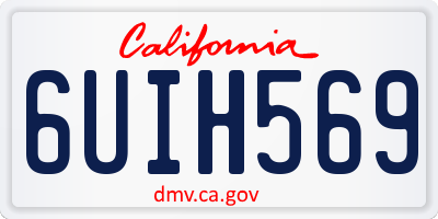 CA license plate 6UIH569
