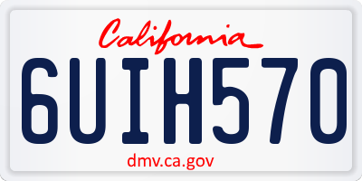 CA license plate 6UIH570