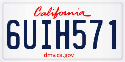 CA license plate 6UIH571