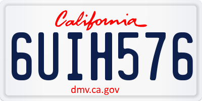 CA license plate 6UIH576