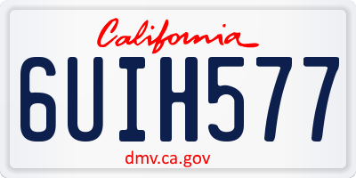 CA license plate 6UIH577