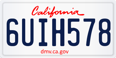 CA license plate 6UIH578