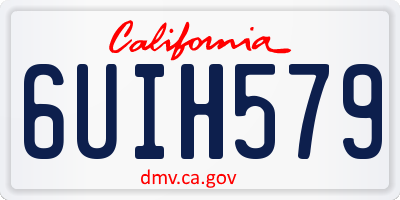 CA license plate 6UIH579
