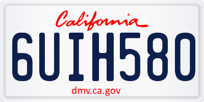 CA license plate 6UIH580