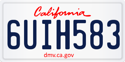 CA license plate 6UIH583