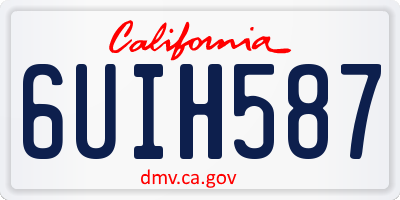 CA license plate 6UIH587