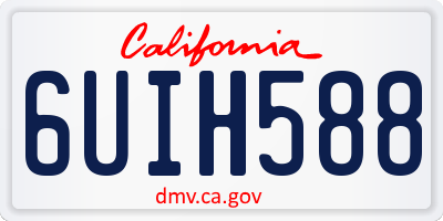 CA license plate 6UIH588