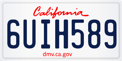 CA license plate 6UIH589