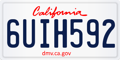 CA license plate 6UIH592