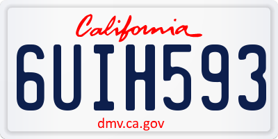 CA license plate 6UIH593