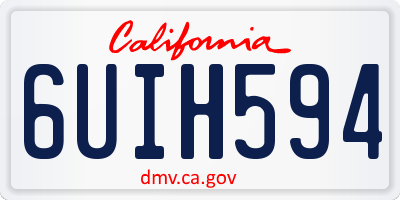 CA license plate 6UIH594
