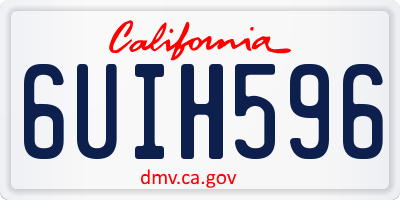 CA license plate 6UIH596