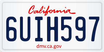 CA license plate 6UIH597