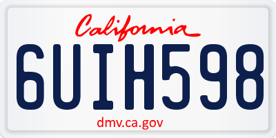 CA license plate 6UIH598
