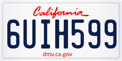 CA license plate 6UIH599