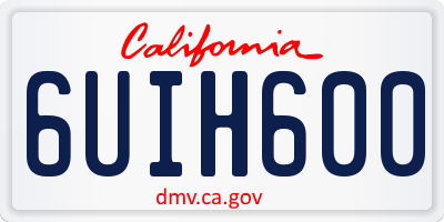 CA license plate 6UIH600