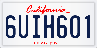 CA license plate 6UIH601