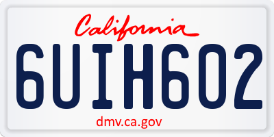 CA license plate 6UIH602