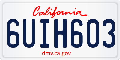 CA license plate 6UIH603