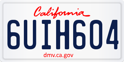CA license plate 6UIH604