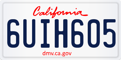 CA license plate 6UIH605