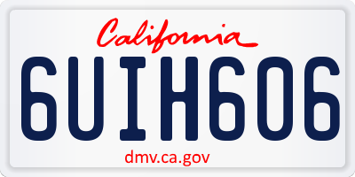 CA license plate 6UIH606